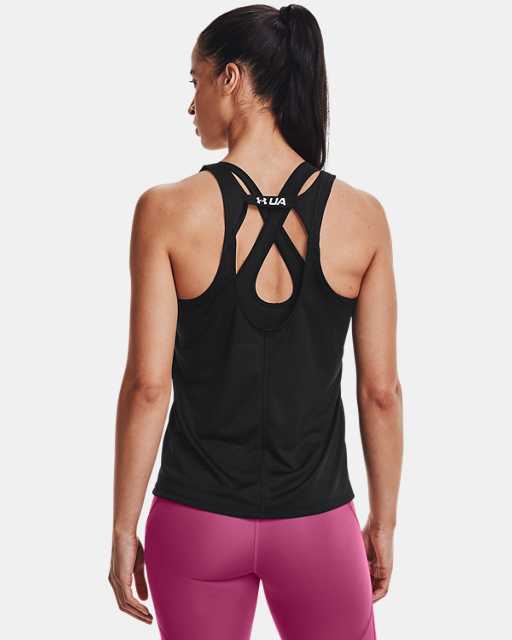 Under Armour Tech Colour Block Womens Ladies Gym Fitness Training Top 